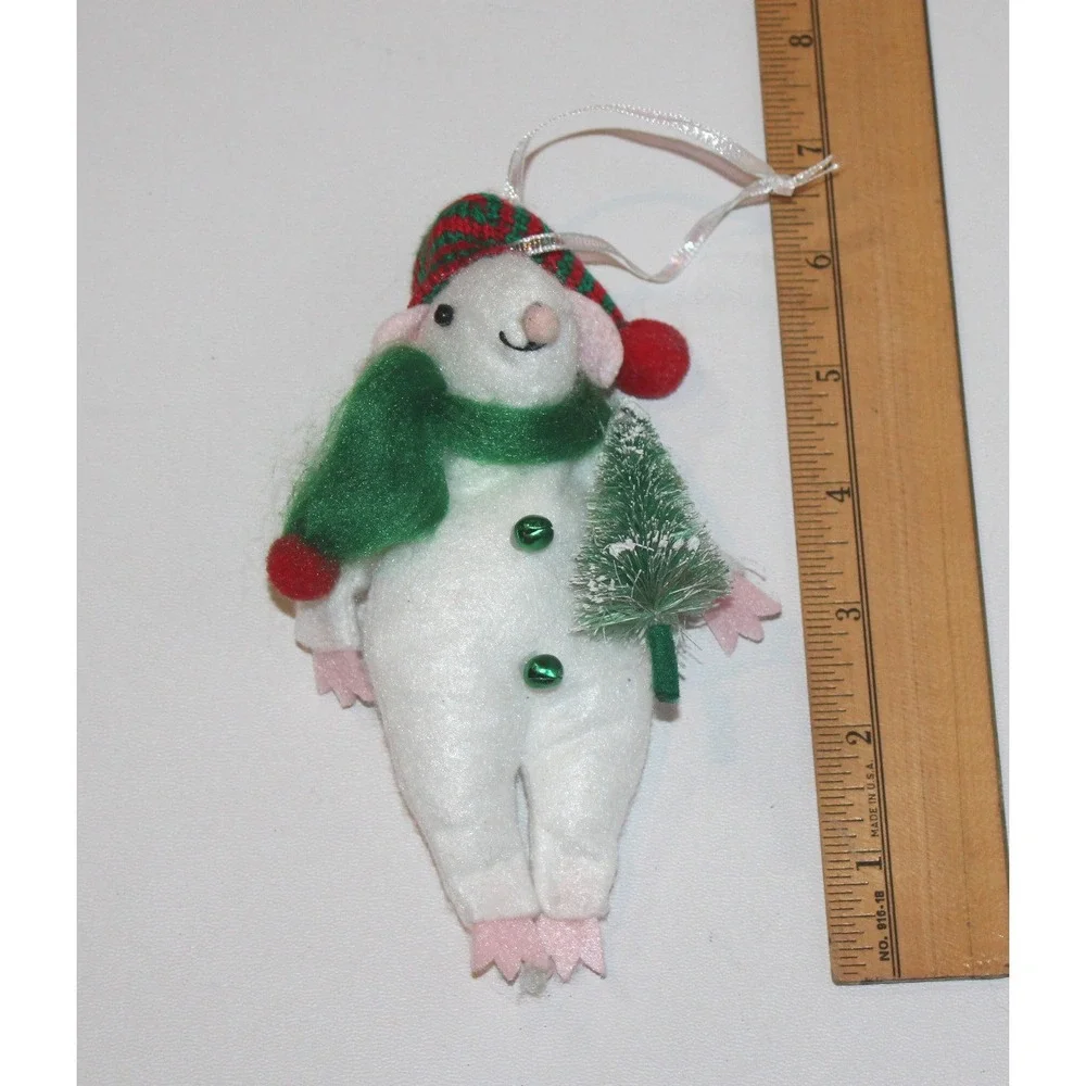lot of 6 Target Wondershop fabric mouse mice Christmas ornaments red green 2022